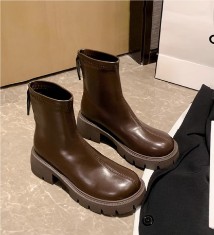 Thick-soled Dr. Martens boots for women exude a high-end vibe. Korean nude boots are versatile. Thick-soled slim boots for women. Short boots for women (Copy)